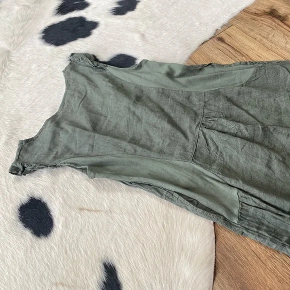 Lina Tomei linen dress olive green - Picture 9 of 10